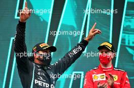 Race winner and World Champion Lewis Hamilton (GBR) Mercedes AMG F1 celebrates on the podium. 15.11.2020. Formula 1 World Championship, Rd 14, Turkish Grand Prix, Istanbul, Turkey, Race Day.
