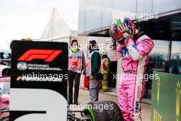 Sergio Perez (MEX) Racing Point F1 Team celebrates his second position in parc ferme. 15.11.2020. Formula 1 World Championship, Rd 14, Turkish Grand Prix, Istanbul, Turkey, Race Day.