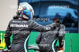 Race winner Lewis Hamilton (GBR) Mercedes AMG F1 W11 celebrates winning his seventh World Championship in parc ferme with team mate Valtteri Bottas (FIN) Mercedes AMG F1. 15.11.2020. Formula 1 World Championship, Rd 14, Turkish Grand Prix, Istanbul, Turkey, Race Day.