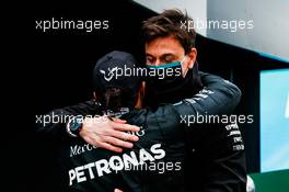 Race winner and World Champion Lewis Hamilton (GBR) Mercedes AMG F1 celebrates in parc ferme with Toto Wolff (GER) Mercedes AMG F1 Shareholder and Executive Director. 15.11.2020. Formula 1 World Championship, Rd 14, Turkish Grand Prix, Istanbul, Turkey, Race Day.