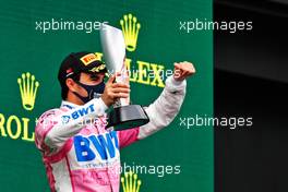 Sergio Perez (MEX) Racing Point F1 Team celebrates his second position on the podium. 15.11.2020. Formula 1 World Championship, Rd 14, Turkish Grand Prix, Istanbul, Turkey, Race Day.