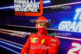 Sebastian Vettel (GER) Ferrari in the post race FIA Press Conference. 15.11.2020. Formula 1 World Championship, Rd 14, Turkish Grand Prix, Istanbul, Turkey, Race Day.