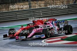 Lance Stroll (CDN) Racing Point F1 Team RP20 and Sebastian Vettel (GER) Ferrari SF1000 battle for position. 15.11.2020. Formula 1 World Championship, Rd 14, Turkish Grand Prix, Istanbul, Turkey, Race Day.