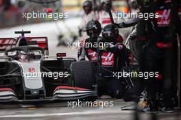 Romain Grosjean (FRA) Haas F1 Team VF-20 makes a pit stop. 15.11.2020. Formula 1 World Championship, Rd 14, Turkish Grand Prix, Istanbul, Turkey, Race Day.