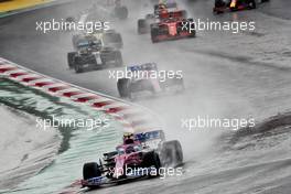 Lance Stroll (CDN) Racing Point F1 Team RP20 leads at the start of the race. 15.11.2020. Formula 1 World Championship, Rd 14, Turkish Grand Prix, Istanbul, Turkey, Race Day.