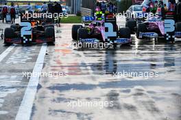 The top three in parc ferme: Max Verstappen (NLD) Red Bull Racing RB16, second; Lance Stroll (CDN) Racing Point F1 Team RP20, pole position; Sergio Perez (MEX) Racing Point F1 Team RP19, third. 14.11.2020. Formula 1 World Championship, Rd 14, Turkish Grand Prix, Istanbul, Turkey, Qualifying Day.