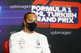 Lewis Hamilton (GBR) Mercedes AMG F1 in the FIA Press Conference. 12.11.2020. Formula 1 World Championship, Rd 14, Turkish Grand Prix, Istanbul, Turkey, Preparation Day.