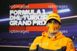 Carlos Sainz Jr (ESP) McLaren in the FIA Press Conference. 12.11.2020. Formula 1 World Championship, Rd 14, Turkish Grand Prix, Istanbul, Turkey, Preparation Day.