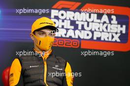 Lando Norris (GBR) McLaren in the FIA Press Conference. 12.11.2020. Formula 1 World Championship, Rd 14, Turkish Grand Prix, Istanbul, Turkey, Preparation Day.