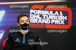 George Russell (GBR) Williams Racing in the FIA Press Conference. 12.11.2020. Formula 1 World Championship, Rd 14, Turkish Grand Prix, Istanbul, Turkey, Preparation Day.