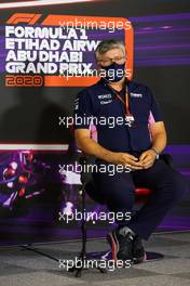 Otmar Szafnauer (USA) Racing Point F1 Team Principal and CEO in the FIA Press Conference. 11.12.2020. Formula 1 World Championship, Rd 17, Abu Dhabi Grand Prix, Yas Marina Circuit, Abu Dhabi, Practice Day.