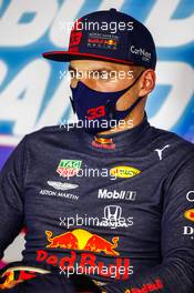 Max Verstappen (NLD) Red Bull Racing in the post race FIA Press Conference. 13.12.2020. Formula 1 World Championship, Rd 17, Abu Dhabi Grand Prix, Yas Marina Circuit, Abu Dhabi, Race Day.