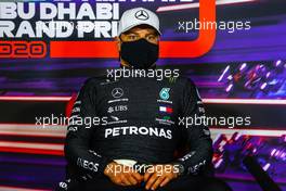 Valtteri Bottas (FIN) Mercedes AMG F1 in the post race FIA Press Conference. 13.12.2020. Formula 1 World Championship, Rd 17, Abu Dhabi Grand Prix, Yas Marina Circuit, Abu Dhabi, Race Day.