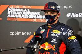 Max Verstappen (NLD) Red Bull Racing in qualifying parc ferme. 12.12.2020. Formula 1 World Championship, Rd 17, Abu Dhabi Grand Prix, Yas Marina Circuit, Abu Dhabi, Qualifying Day.