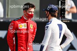 (L to R): Charles Leclerc (MON) Ferrari and Pierre Gasly (FRA) AlphaTauri. 13.12.2020. Formula 1 World Championship, Rd 17, Abu Dhabi Grand Prix, Yas Marina Circuit, Abu Dhabi, Race Day.