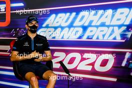 Nicholas Latifi (CDN) Williams Racing in the FIA Press Conference. 10.12.2020. Formula 1 World Championship, Rd 17, Abu Dhabi Grand Prix, Yas Marina Circuit, Abu Dhabi, Preparation Day.