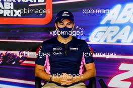 Sergio Perez (MEX) Racing Point F1 Team in the FIA Press Conference. 10.12.2020. Formula 1 World Championship, Rd 17, Abu Dhabi Grand Prix, Yas Marina Circuit, Abu Dhabi, Preparation Day.