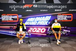 (L to R): Esteban Ocon (FRA) Renault F1 Team and Daniel Ricciardo (AUS) Renault F1 Team in the FIA Press Conference. 10.12.2020. Formula 1 World Championship, Rd 17, Abu Dhabi Grand Prix, Yas Marina Circuit, Abu Dhabi, Preparation Day.