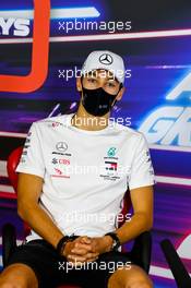George Russell (GBR) Mercedes AMG F1 in the FIA Press Conference. 10.12.2020. Formula 1 World Championship, Rd 17, Abu Dhabi Grand Prix, Yas Marina Circuit, Abu Dhabi, Preparation Day.