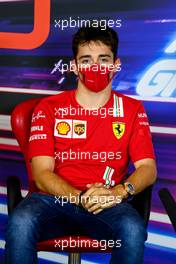Charles Leclerc (MON) Ferrari in the FIA Press Conference. 10.12.2020. Formula 1 World Championship, Rd 17, Abu Dhabi Grand Prix, Yas Marina Circuit, Abu Dhabi, Preparation Day.