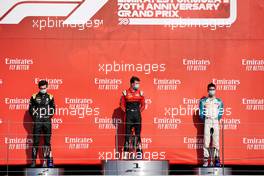 The podium (L to R): Christian Lundgaard (DEN) ART, second; Callum Ilott (GBR) Uni-Virtuosi Racing, race winner; Jack Aitken (GBR) Campos Racing, third.             08.08.2020. FIA Formula 2 Championship, Rd 5, Silverstone, England, Saturday.