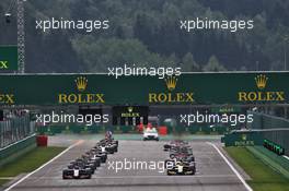 Roy Nissany (ISR) Trident leads at the start of the race. 30.08.2020. Formula 2 Championship, Rd 7, Spa-Francorchamps, Belgium, Sunday.