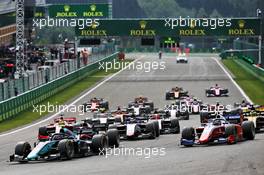 Dan Ticktum (GBR) Dams leads at the start of the race. 30.08.2020. Formula 2 Championship, Rd 7, Spa-Francorchamps, Belgium, Sunday.