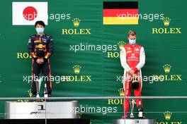 1st place Yuki Tsunoda (JPN) Carlin and 3rd place Mick Schumacher (GER) PREMA Racing. 29.08.2020. Formula 2 Championship, Rd 7, Spa-Francorchamps, Belgium, Saturday.