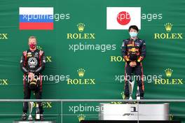 2nd place Nikita Mazepin (RUS) Hitech, 1st place Yuki Tsunoda (JPN) Carlin. 29.08.2020. Formula 2 Championship, Rd 7, Spa-Francorchamps, Belgium, Saturday.
