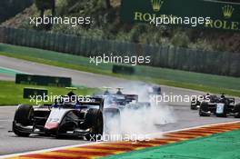 Pedro Piquet (BRA) Charouz Racing System locks up under braking. 30.08.2020. Formula 2 Championship, Rd 7, Spa-Francorchamps, Belgium, Sunday.