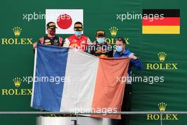 2nd plaxce Nikita Mazepin (RUS) Hitech, 1st place Yuki Tsunoda (JPN) Carlin and 3rd place Mick Schumacher (GER) PREMA Racing. 29.08.2020. Formula 2 Championship, Rd 7, Spa-Francorchamps, Belgium, Saturday.