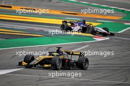Guanyu Zhou (CHN) Uni-Virtuosi Racing makes a pit stop. 16.08.2020. FIA Formula 2 Championship, Rd 6, Barcelona, Spain, Sunday.