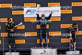 The podium (L to R): Christian Lundgaard (DEN) ART, second; Dan Ticktum (GBR) Dams, race winner; Louis Deletraz (SUI) Charouz Racing System, third.  02.08.2020. FIA Formula 2 Championship, Rd 4, Silverstone, England, Sunday.
