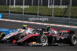 Callum Ilott (GBR) Uni-Virtuosi Racing and Luca Ghiotto (ITA) Hitech battle for position. 18.07.2020. FIA Formula 2 Championship, Rd 3, Budapest, Hungary, Saturday.