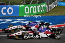 Louis Deletraz (SUI) Charouz Racing System battle for position with team mate Pedro Piquet (BRA) Charouz Racing System. 18.07.2020. FIA Formula 2 Championship, Rd 3, Budapest, Hungary, Saturday.