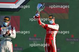 Race winner Mick Schumacher (GER) PREMA Racing celebrates on the podium. 05.09.2020. Formula 2 Championship, Rd 8, Monza, Italy, Saturday.