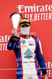 Lirim Zendeli (GER) Trident celebrates his second position on the podium.                                09.08.2020. FIA Formula 3 Championship, Rd 5, Silverstone, England, Sunday.