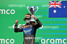 Alex Peroni (AUS) Campos Racing celebrates his second position on the podium. 16.08.2020. FIA Formula 3 Championship, Rd 6, Barcelona, Spain, Sunday.