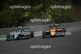 Jake Hughes (GBR) HWA RACELAB and Alessio Deledda (ITA) Campos Racing. 18.07.2020. FIA Formula 3 Championship, Rd 3, Budapest, Hungary, Saturday.