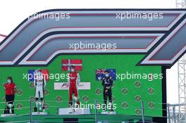 The podium (L to R): Theo Pourchaire (FRA) ART, second; Frederik Vesti (DEN) PREMA Racing, race winner; Oscar Piastri (AUS) PREMA Racing third. 05.09.2020. Formula 3 Championship, Rd 8, Monza, Italy, Saturday.