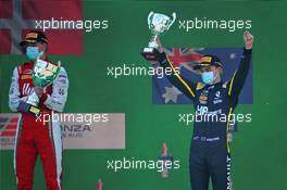 Oscar Piastri (AUS) PREMA Racing celebrates his third position on the podium. 05.09.2020. Formula 3 Championship, Rd 8, Monza, Italy, Saturday.