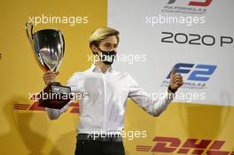 Theo Pourchaire (FRA) ART celebrates finishing second in the 2020 FIA Formula 3 Championship. 06.12.2020. FIA Formula 3 Championship Prize Giving Ceremony, Sakhir, Bahrain, Sunday.