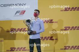 Logan Sargeant (USA) PREMA Racing celebrates finishing third in the 2020 FIA Formula 3 Championship. 06.12.2020. FIA Formula 3 Championship Prize Giving Ceremony, Sakhir, Bahrain, Sunday.