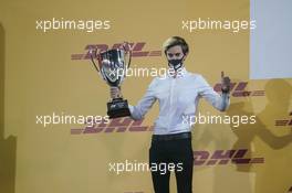 Theo Pourchaire (FRA) ART celebrates finishing second in the 2020 FIA Formula 3 Championship. 06.12.2020. FIA Formula 3 Championship Prize Giving Ceremony, Sakhir, Bahrain, Sunday.
