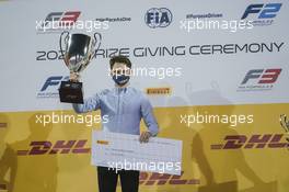 Oscar Piastri (AUS) PREMA Racing celebrates winning the 2020 FIA Formula 3 Championship. 06.12.2020. FIA Formula 3 Championship Prize Giving Ceremony, Sakhir, Bahrain, Sunday.