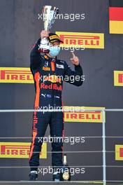 Race winner Liam Lawson (NZL) Hitech celebrates on the podium. 13.09.2020. Formula 3 Championship, Rd 9, Mugello, Italy, Sunday.