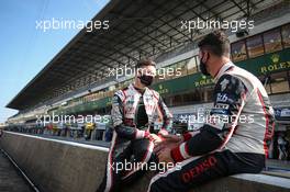 (L to R): Mike Conway (GBR) Toyota Gazoo Racing and Jose Maria Lopez (ARG) Toyota Gazoo Racing. 18.09.2020. FIA World Endurance Championship, Le Mans 24 Hours, Qualifying, Le Mans, France. Friday.