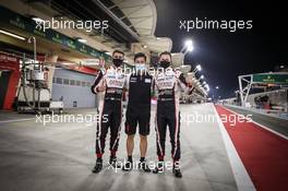 (L to R): Jose Maria Lopez (ARG); Kamui Kobayashi (JPN); and Mike Conway (GBR) celebrate pole position for the #07 Toyota Gazoo Racing Toyota TS050 Hybrid. 13.11.2020. FIA World Endurance Championship, Round 8, Eight Hours of Bahrain, Sakhir, Bahrain, Friday.