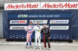 Top 3 after Qualifying, Pole sitter Vincent Abril (FRA) Haupt Racing Team, Mercedes AMG GT3, Daniel Juncadella (ESP) Mercedes-AMG Team GruppeM Racing, Mercedes AMG GT3, Lucas Auer (AUT) Mercedes AMG Team Winward, Mercedes AMG GT3 19.06.2021, DTM Round 1, Monza, Italy, Saturday.