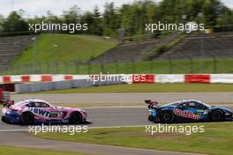 Daniel Juncadella (ES) (Mercedes-AMG Team GruppeM Racing - Mercedes-AMG GT3) und Liam Lawson (NZ) (Red Bull AF Corse, Ferrari 488 GT3 Evo)  21.08.2021, DTM Round 4, Nuerburgring, Germany, Saturday.